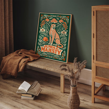 Jungle Cheetah Wildlife Art Poster