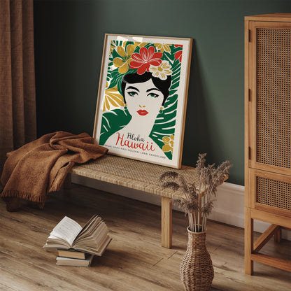 Aloha Hawaii Tropical Woman Poster