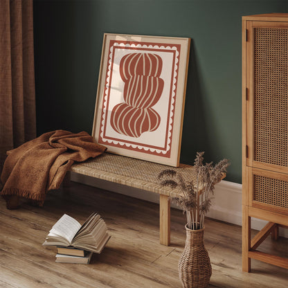 Yarn Skein Knitting Poster - Terracotta Craft Room Wall Art