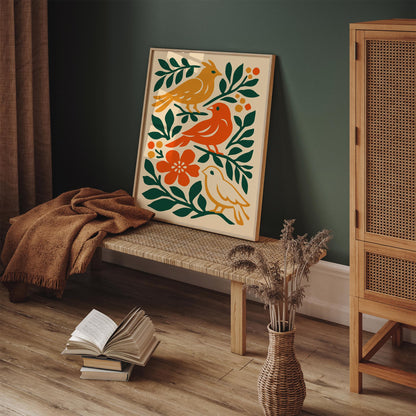 Country House Birds Poster