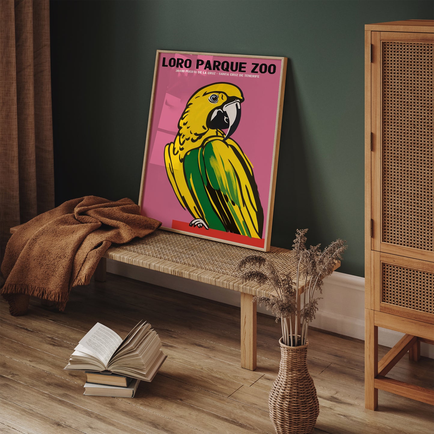 Loro Parque Zoo Retro Parrot Poster