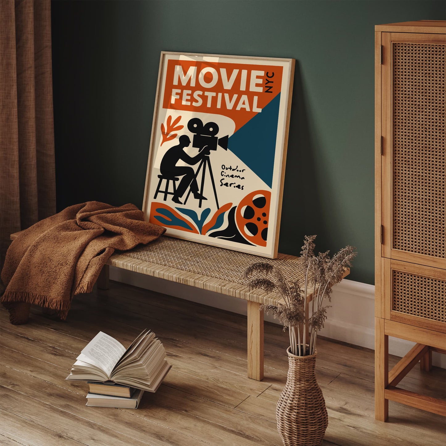 Outdoor Movie Festival NYC Retro Poster