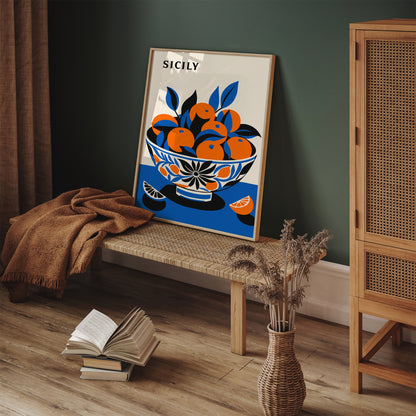 Bowl of Oranges Sicily Art Print 2024