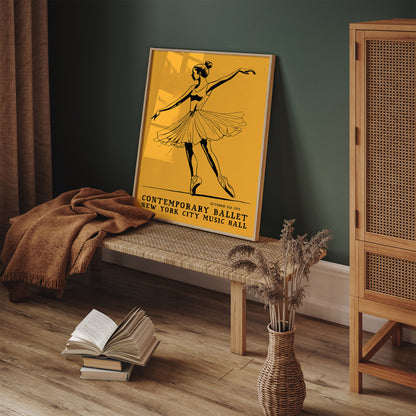 NYC Ballet Vintage Yellow Poster