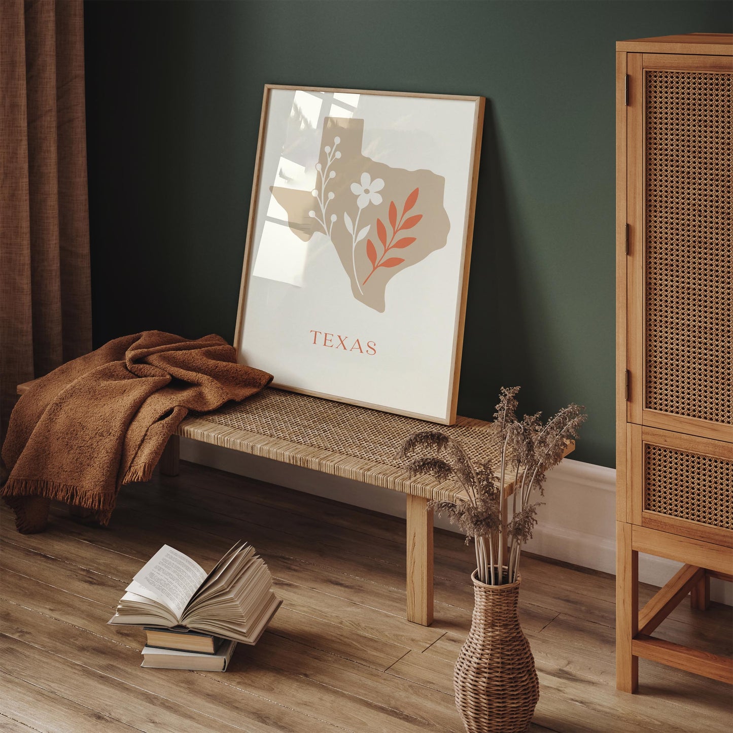 Minimalist Texas Map Poster - Modern Travel Wall Art Print