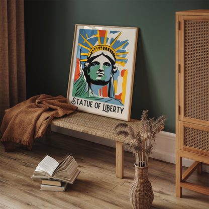 Statue of Liverty Retro Mid-Century Poster