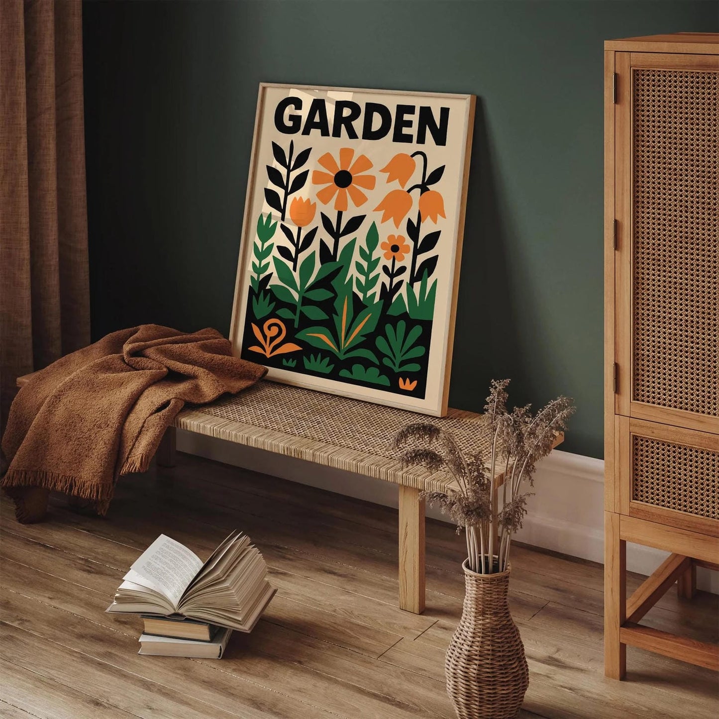 Garden Poster - Cut Outs Floral Retro Wall Art