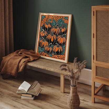 Orange Pumpkins Kitchen Wall Art