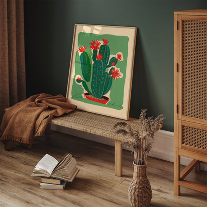 Retro Mid-Century Cactus Art Print