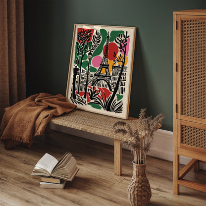 Bohemian Eiffel Tower Paris Colorful Poster