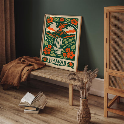 Hawaii Diamond Head Vintage Poster
