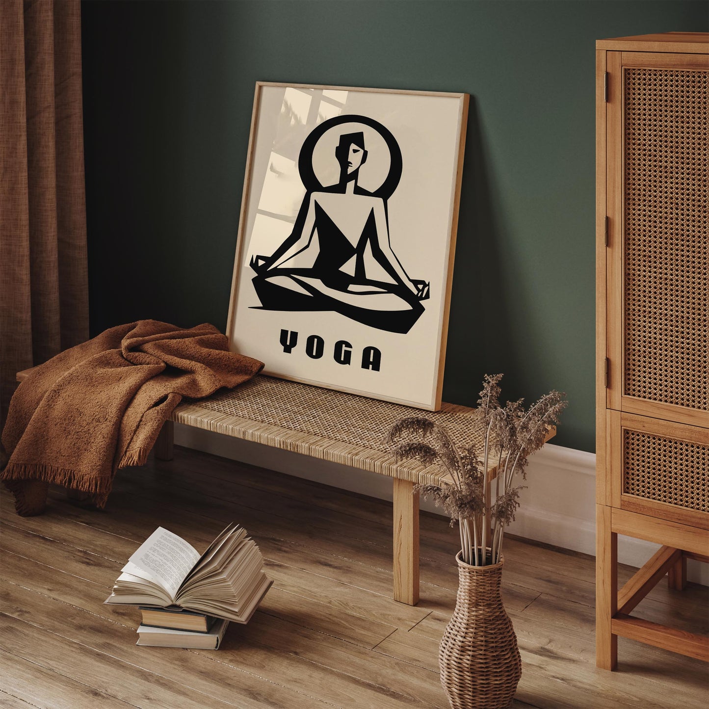 Yoga Minimalist Poster - Bauhaus Style Gym Studio Wall Decor