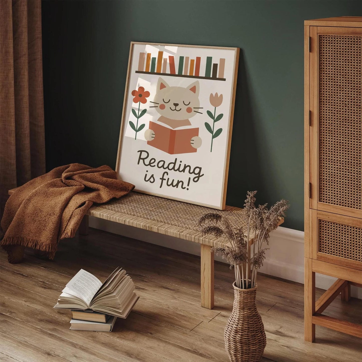 Reading is Fun! Cat Book Lover Poster