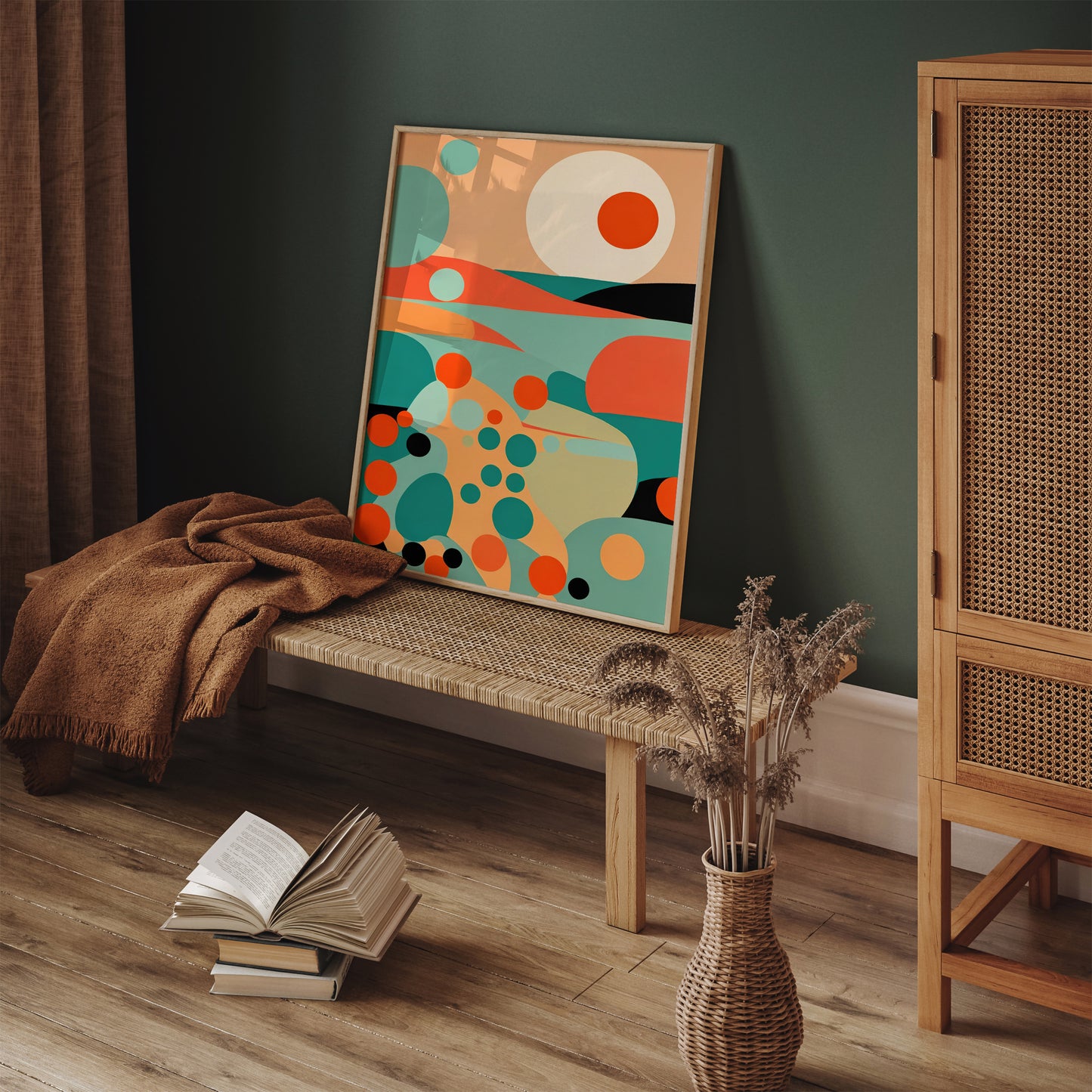 Abstract Mid-Century Sunset Poster