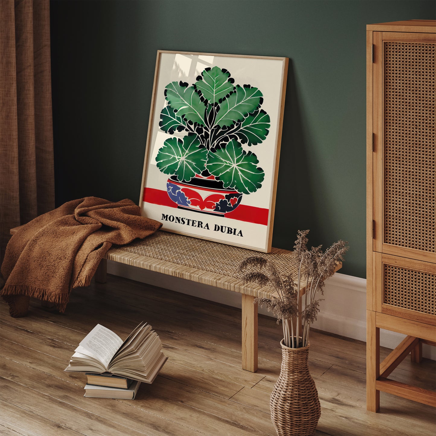 Monstera Dubia Mid-Century Wall Art