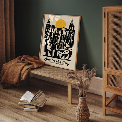 Sax in the City Poster - New York City Jazz Festival Print