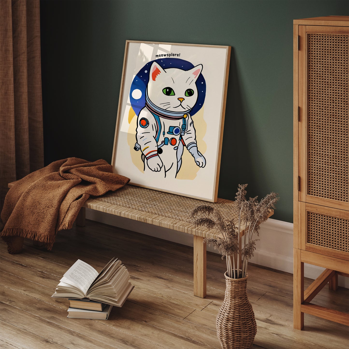 Cute Cat Space Explorer Art Print