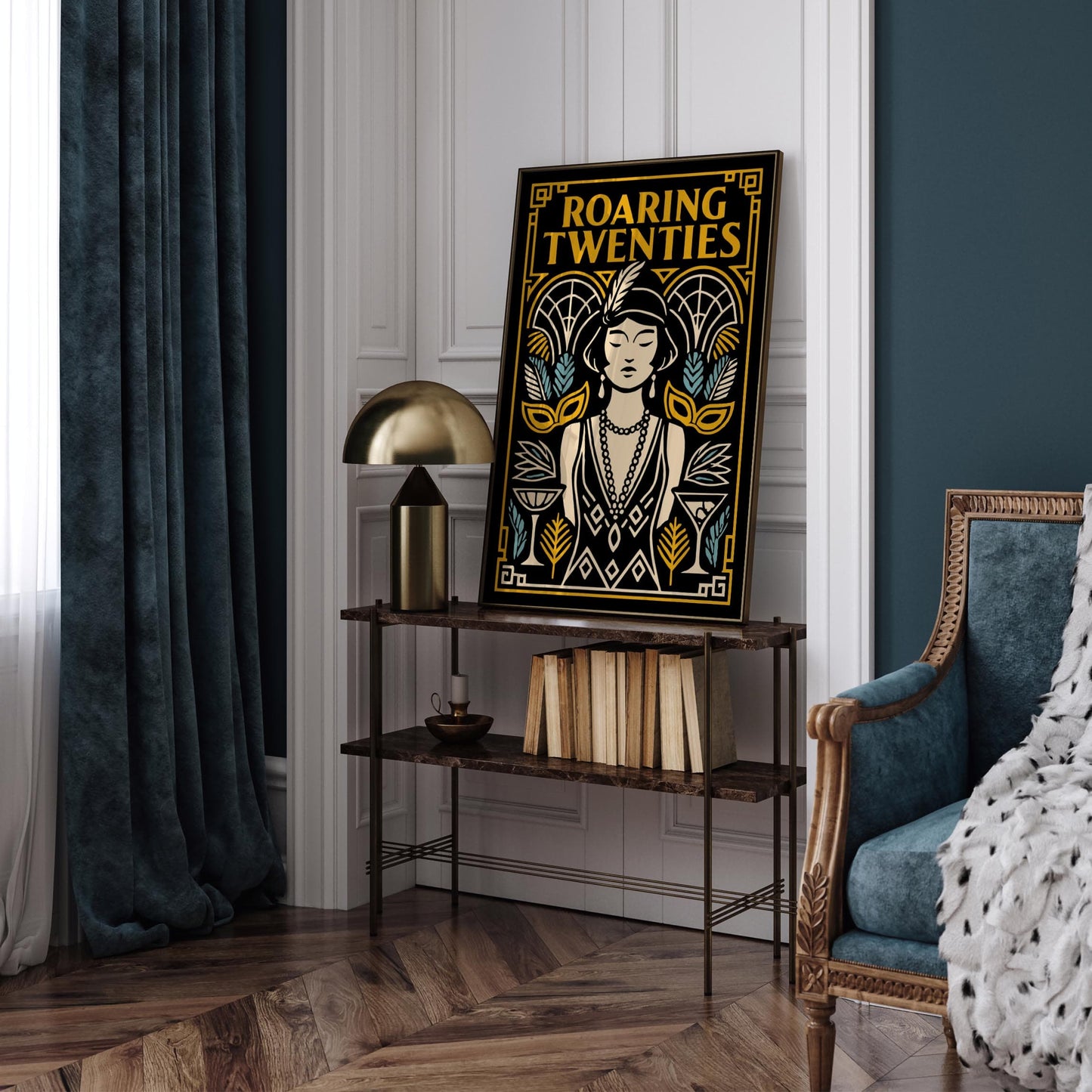 Roaring Twenties Music Poster, Flapper Girl Fashion Print