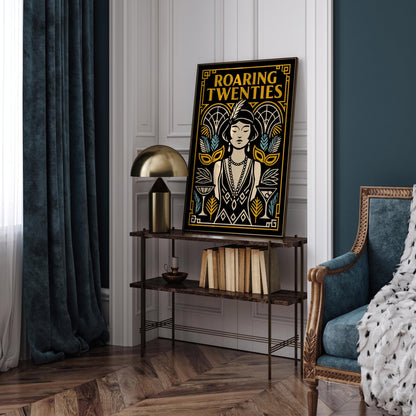 Roaring Twenties Music Poster, Flapper Girl Fashion Print