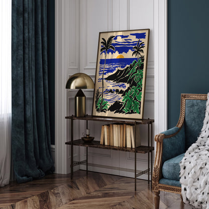 Oahu Honolulu Hawaii Travel Landscape Wall Art Print