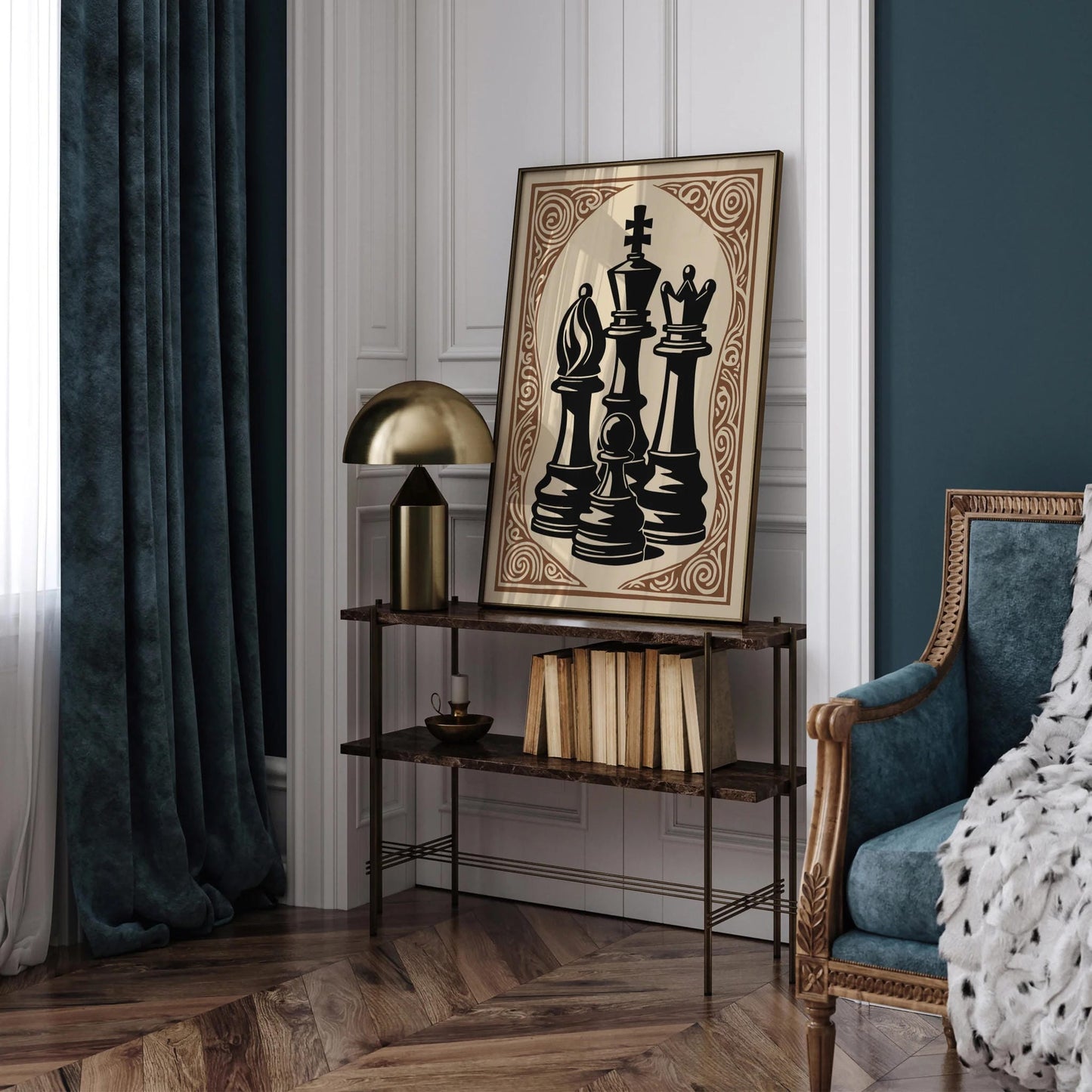 Chess Pieces Home Library Wall Art Decor