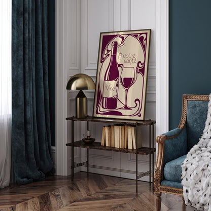 French Wine Kitchen Poster