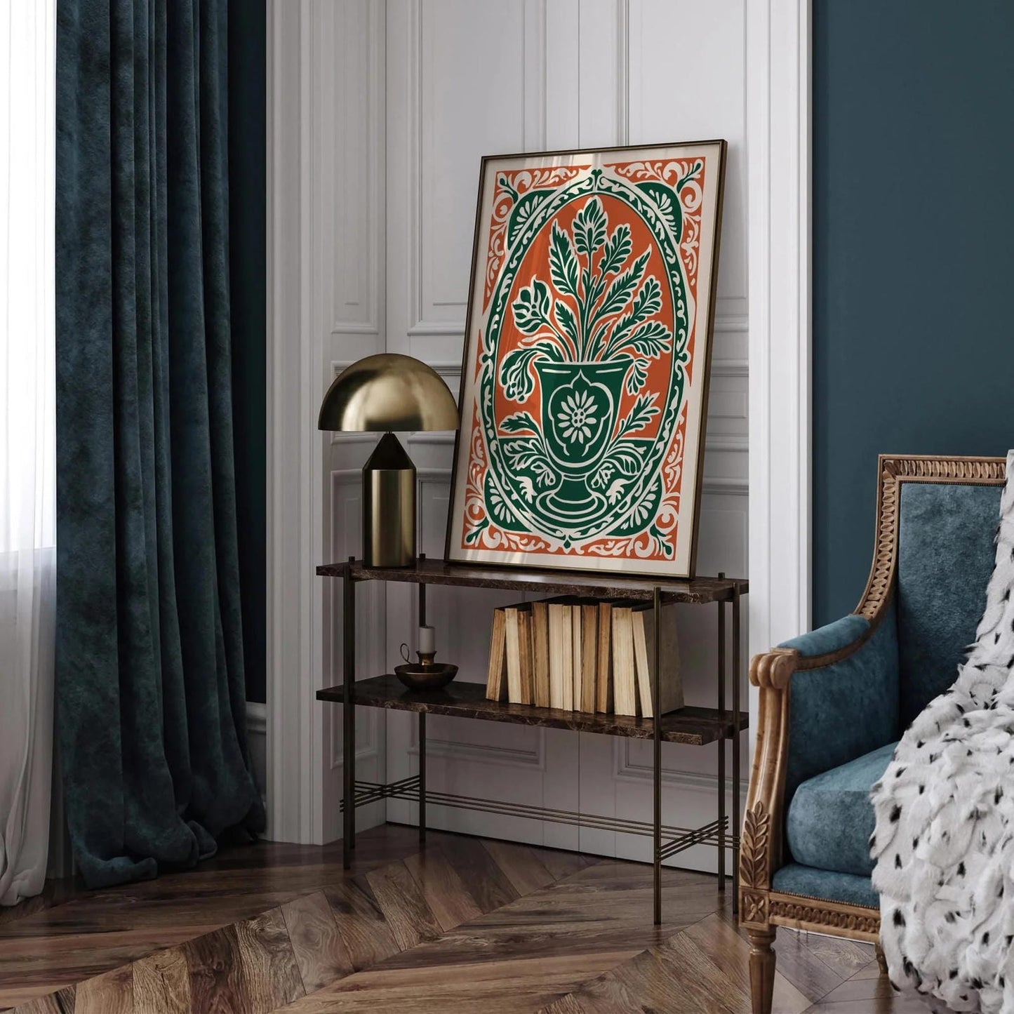Rococo Botanical Elegant Wall Art Print