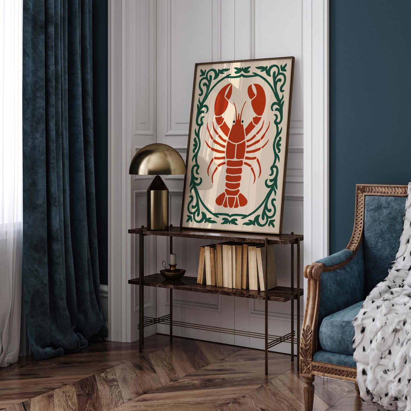Red Lobster Poster - Kitchen Wall Decor