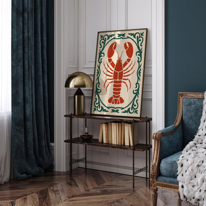 Red Lobster Poster - Kitchen Wall Decor