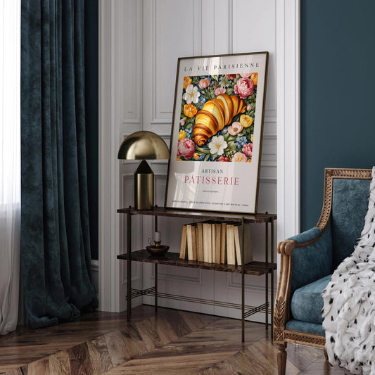 Parisian Cafe Wall Decor - Croissant Poster