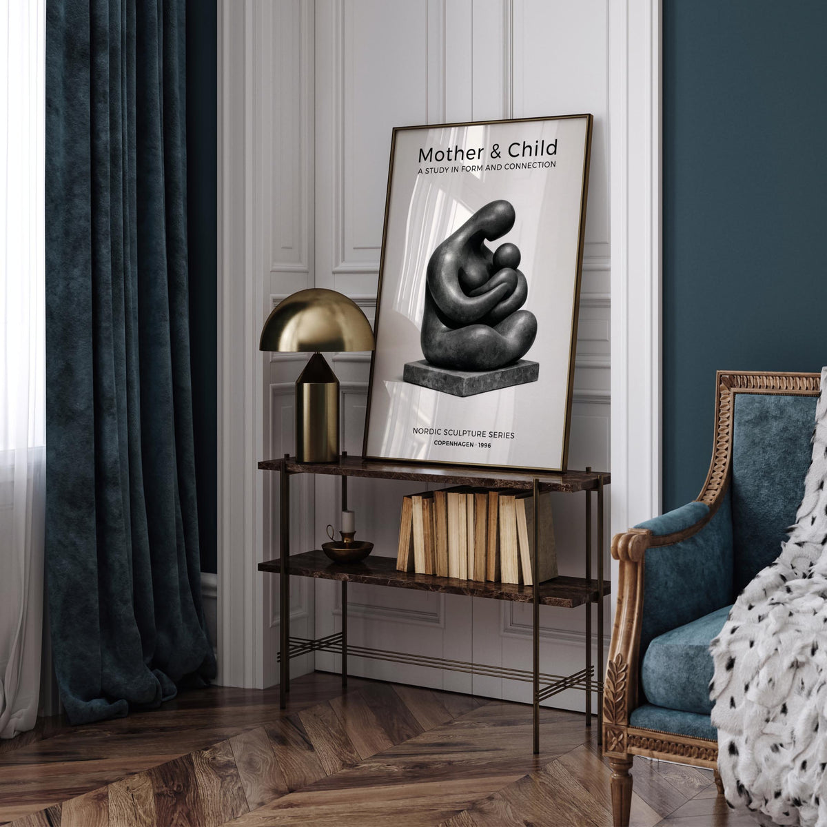 Mother and Child Scandinavian Art Poster