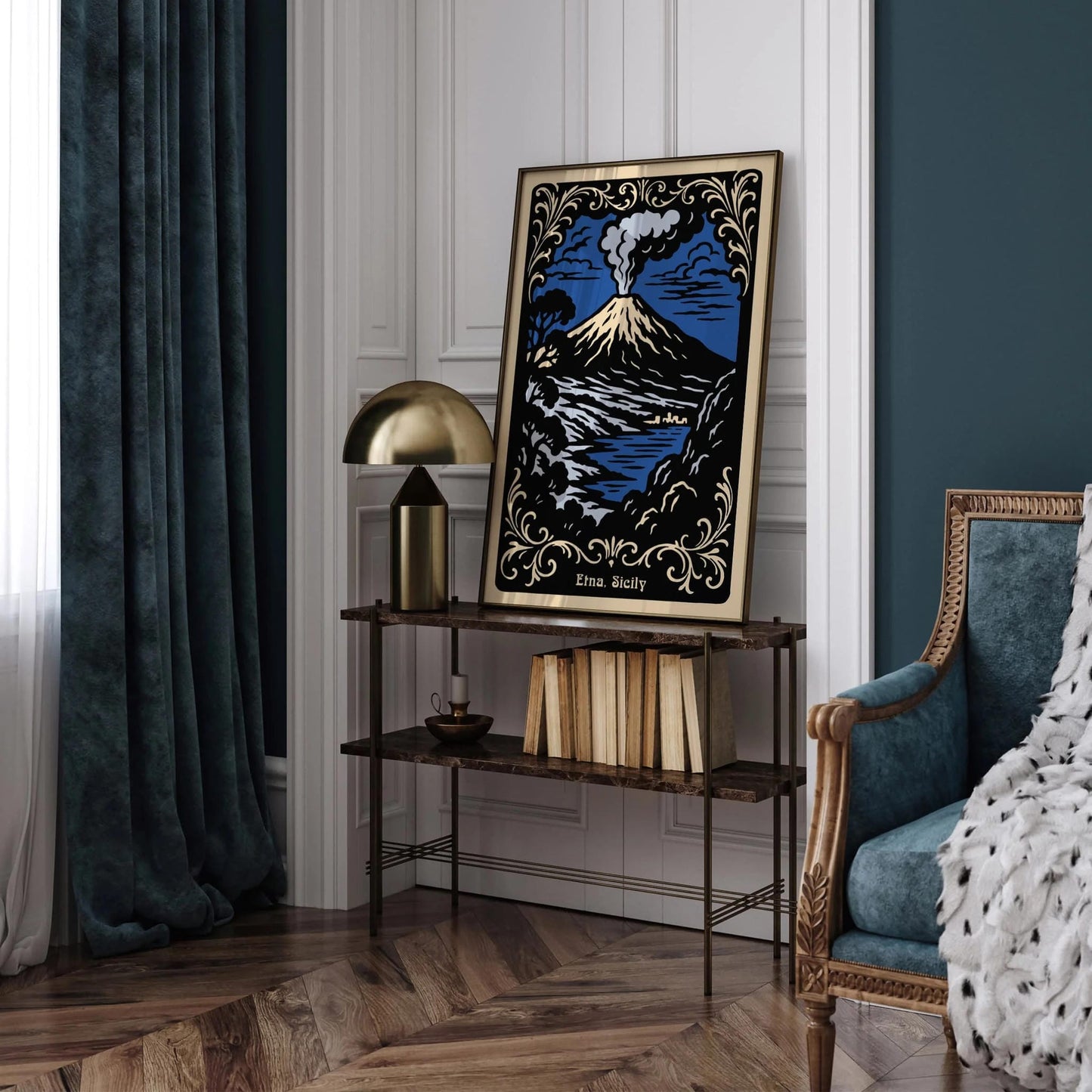 Etna Sicily Poster - Rococo Style Art Print 2025