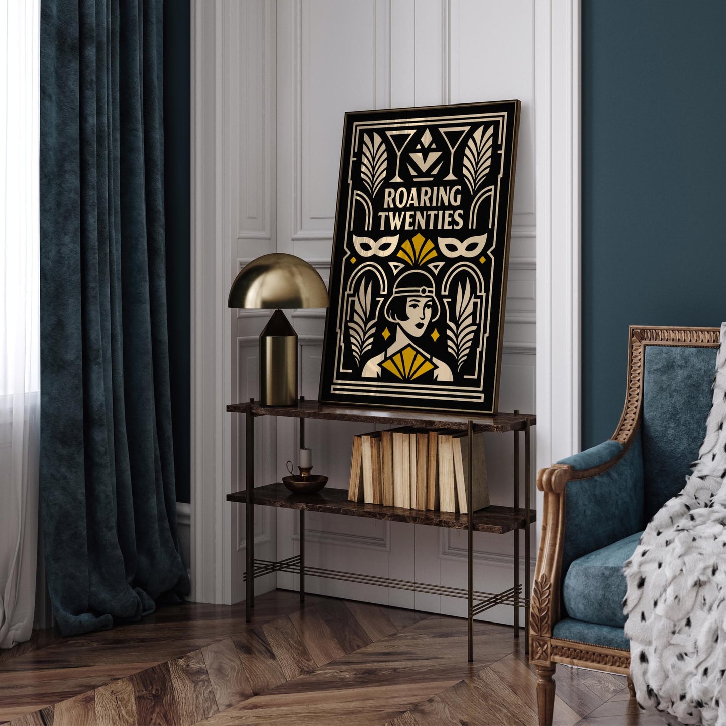 Roaring Twenties Poster, Flapper Girl Fashion Print