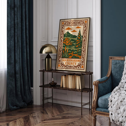 San Bernardino County Vintage Landscape Poster