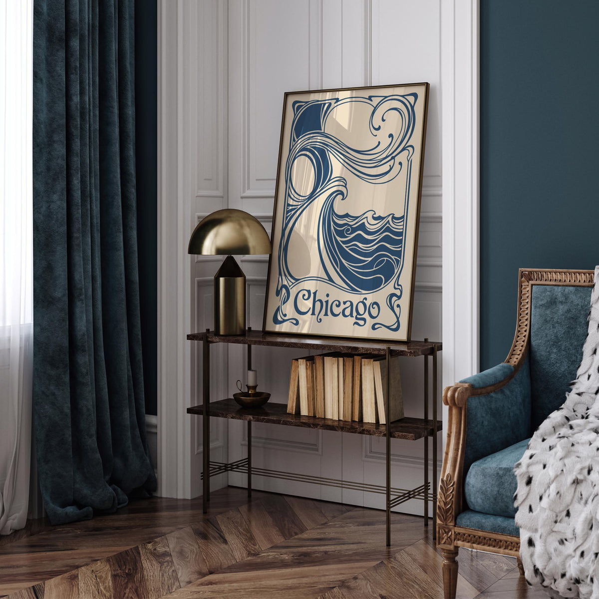 Art Nouveau Chicago Travel Poster