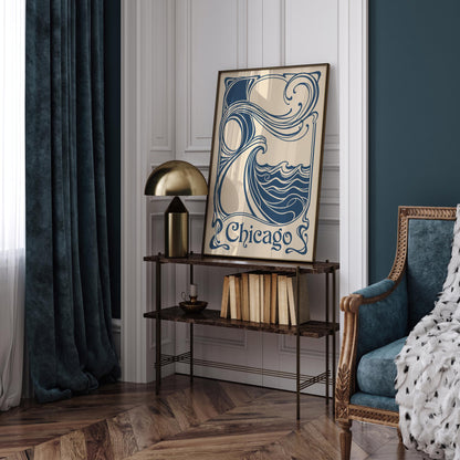 Art Nouveau Chicago Travel Poster