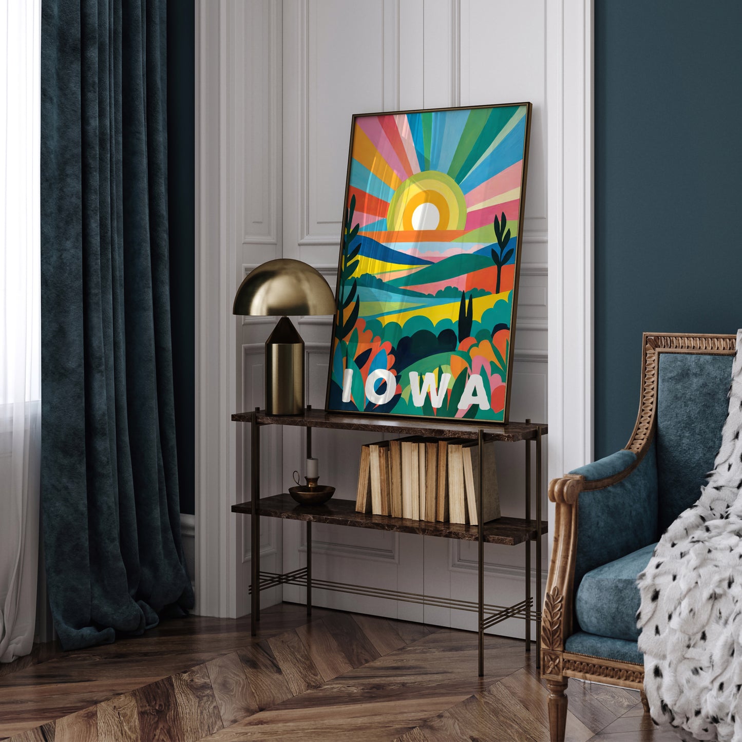 Iowa Art Print - Iconic Travel Wall Decor