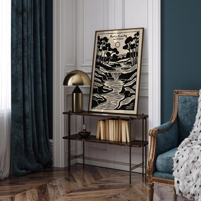 Marin County California Line Art Poster