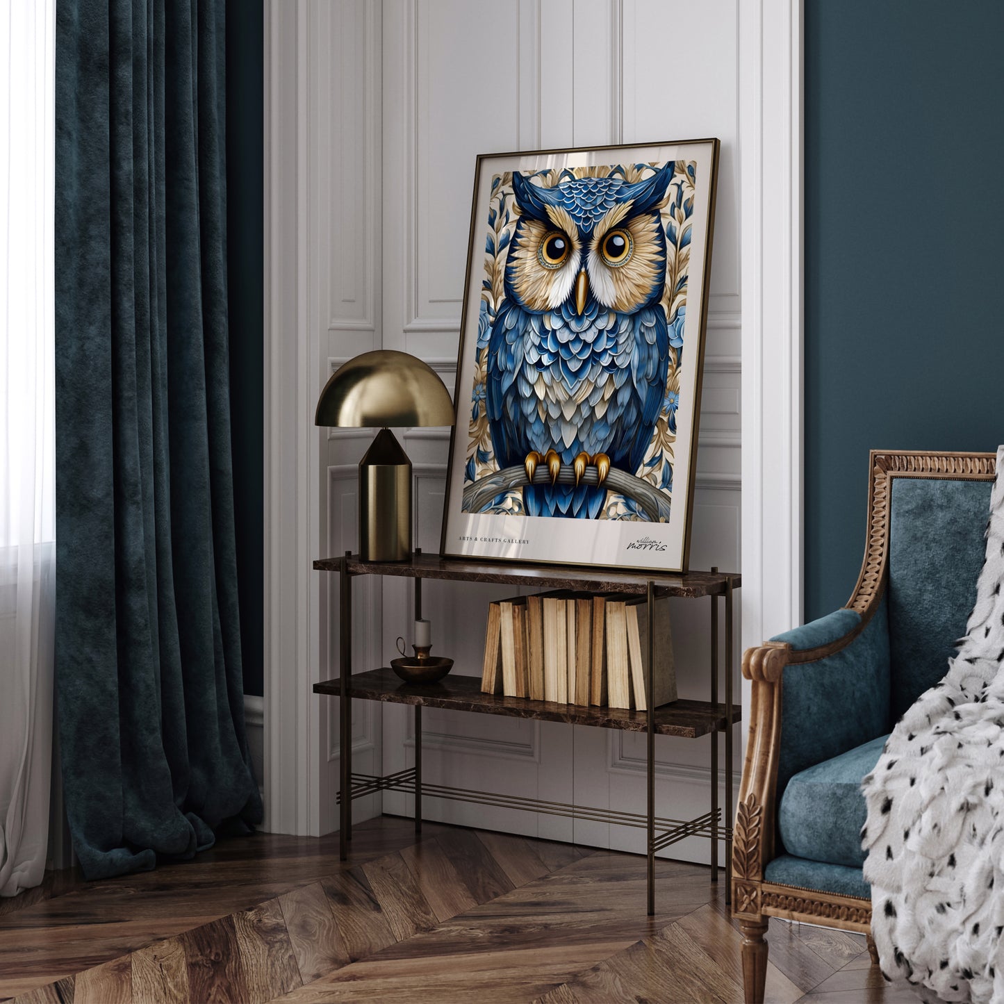 Blue Owl Poster Luxury Home Decor