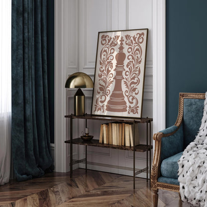 Mocha Mousse Chess Wall Art Print