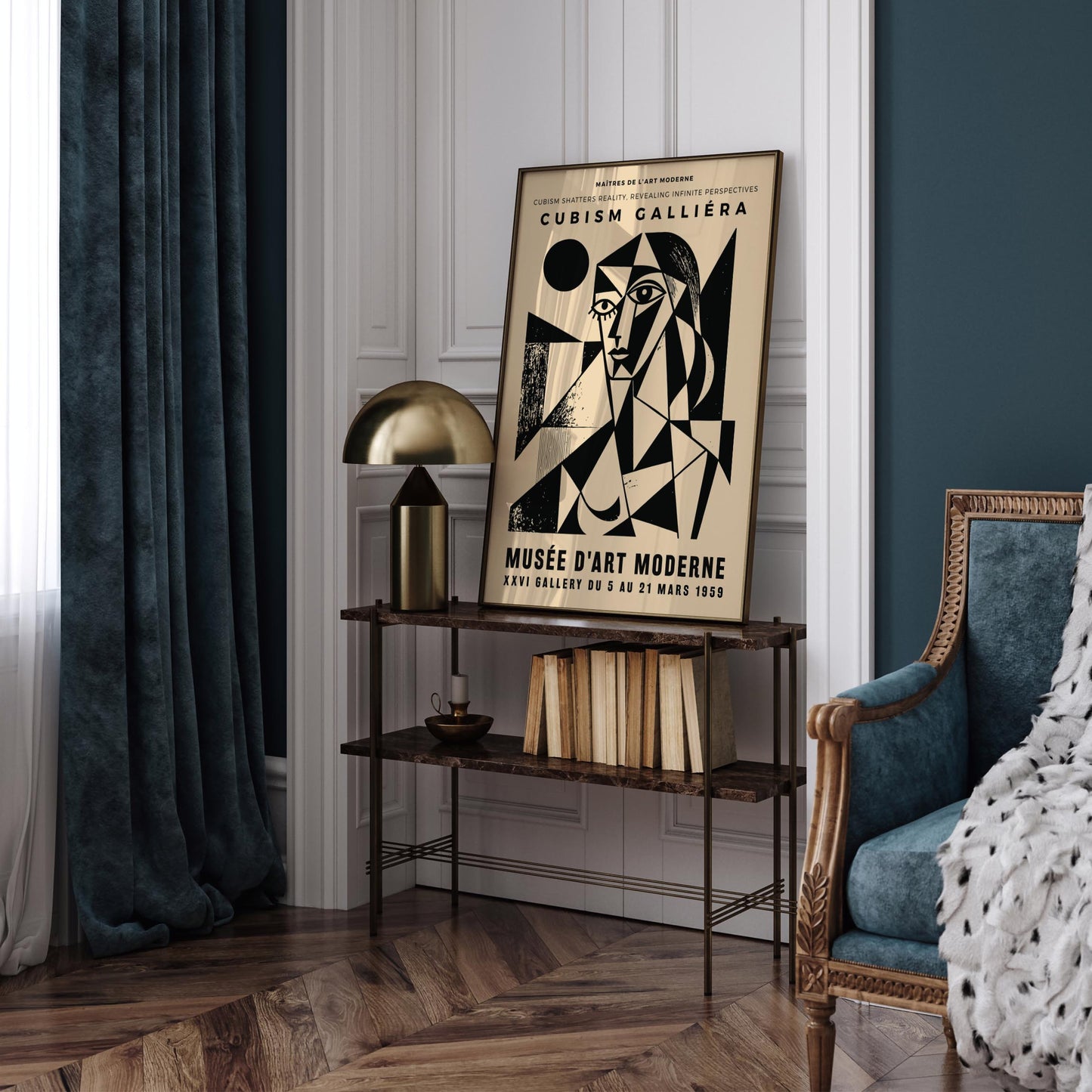 Vintage Cubism Exhibition Poster Print