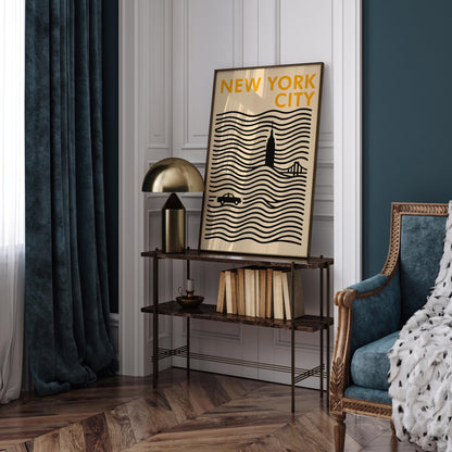 Modern New York City Poster - Minimalist Travel Print