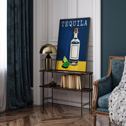 Retro Tequila Bottle Poster