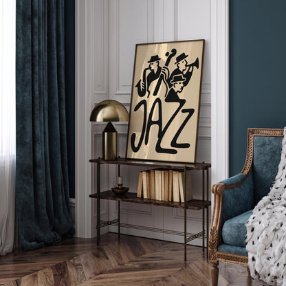 Jazz Music Poster - Retro Typography Wall Art