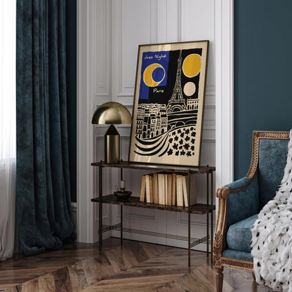 Retro Jazz Night Paris Poster – Music Wall Art