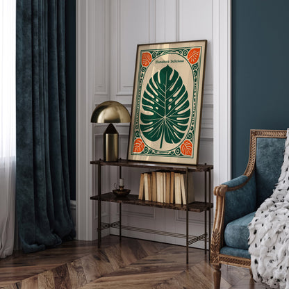 Monstera Deliciosa Bohemian Art Print