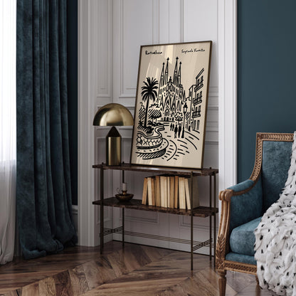 Barcelona Sagrada Familia Poster - Travel Wall Art Print