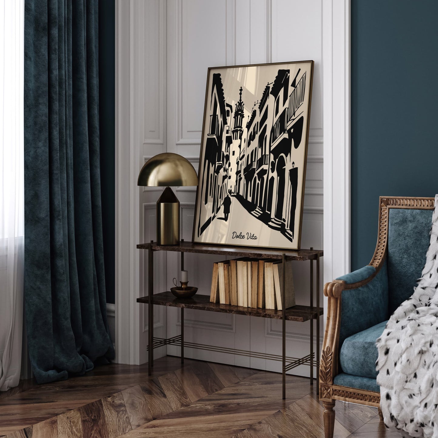 Dolce Vita Italian Cityscape Poster