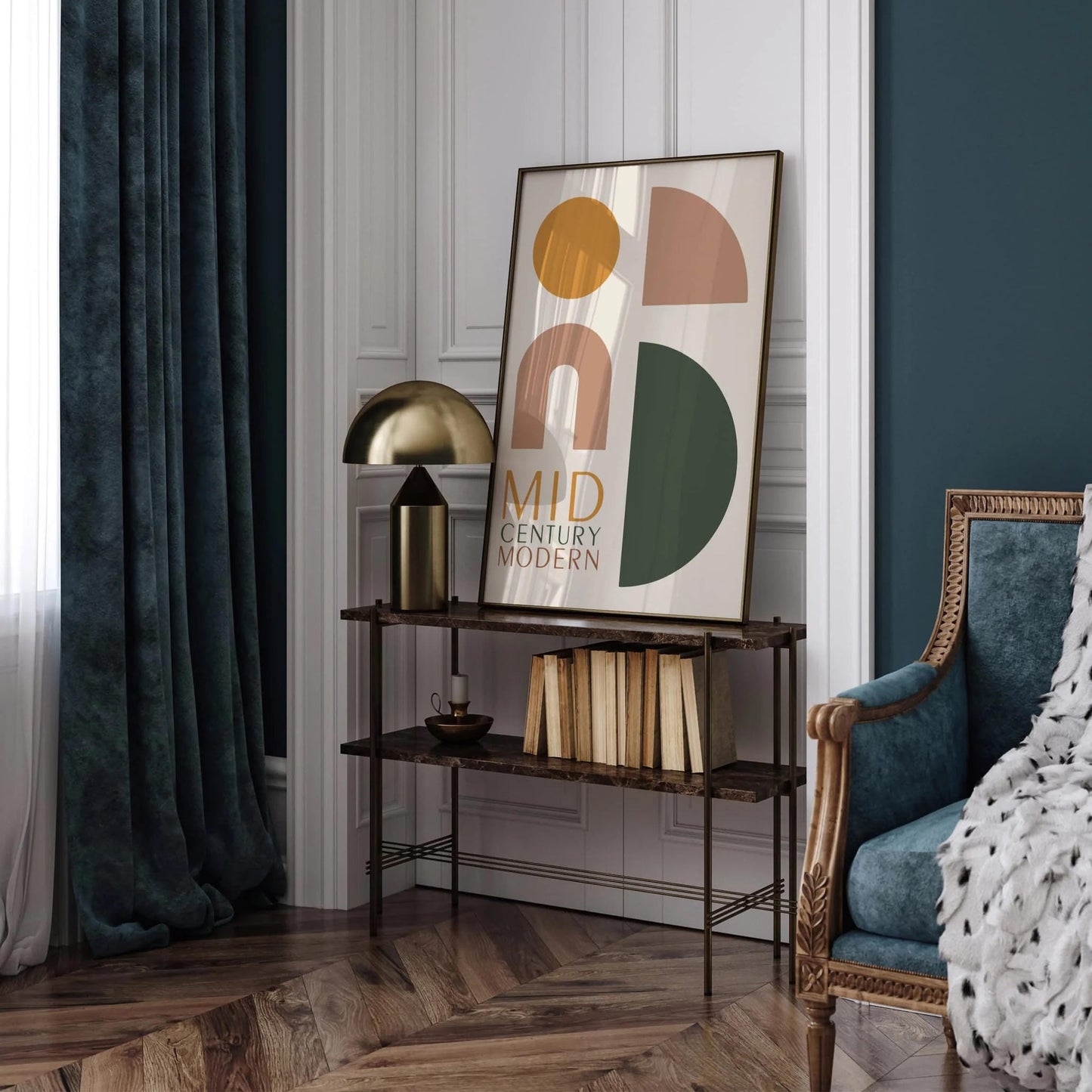 Mid Century Modern Geometric Art Print 2025