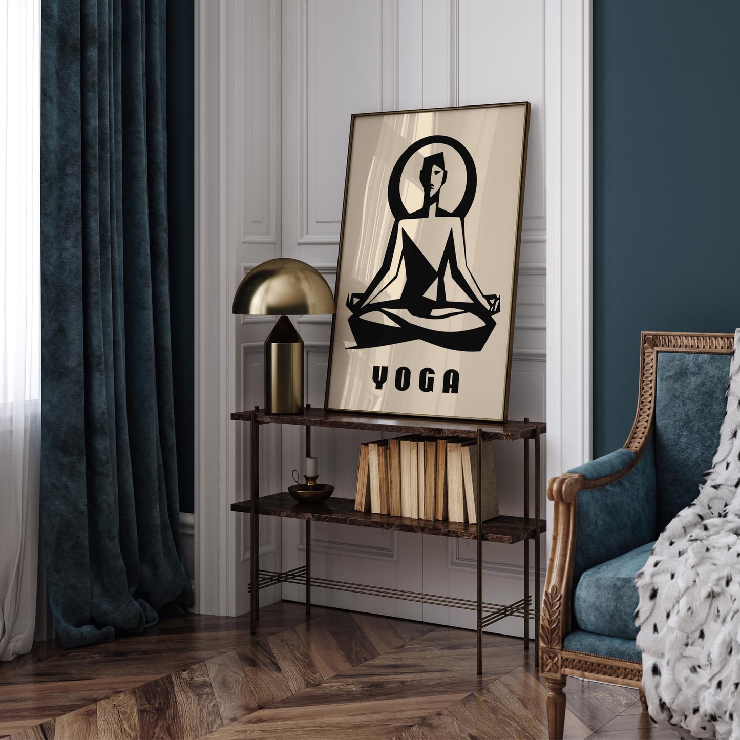 Yoga Minimalist Poster - Bauhaus Style Gym Studio Wall Decor